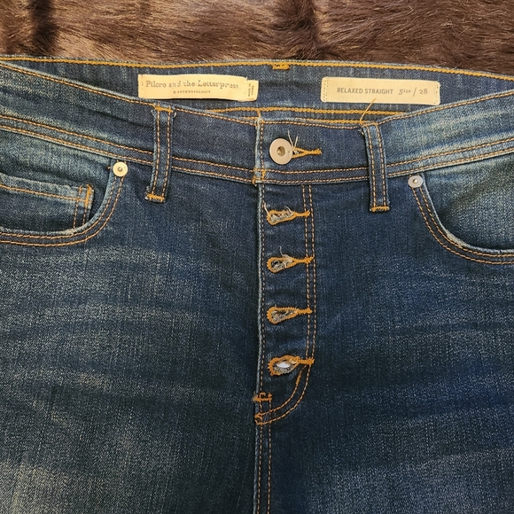 Pilcro and the Letterpress Red Stripe Relaxed Straight Jeans 28 - Picture 5 of 9